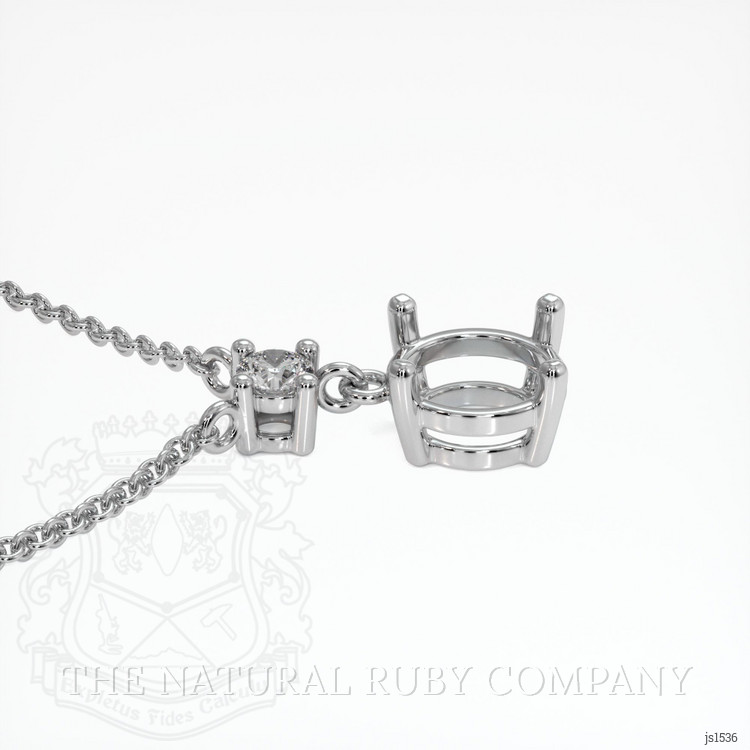 Platinum 950 Accent Stones Necklace Setting