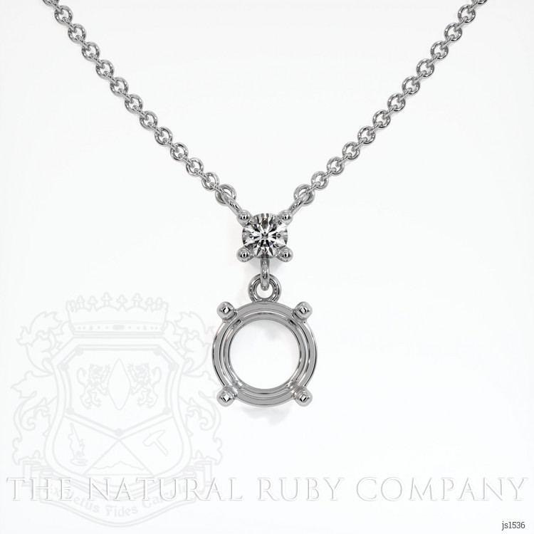 Platinum 950 Accent Stones Necklace Setting