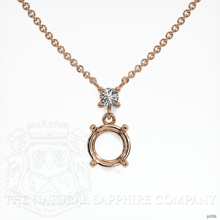14K Rose Gold Accent Stones Necklace Setting