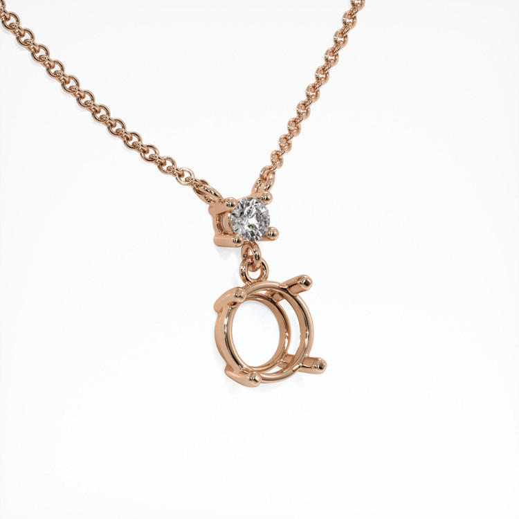14K Rose Gold Accent Stones Necklace Setting