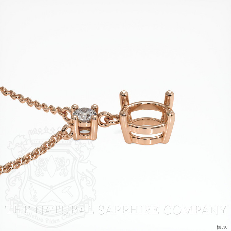 14K Rose Gold Accent Stones Necklace Setting