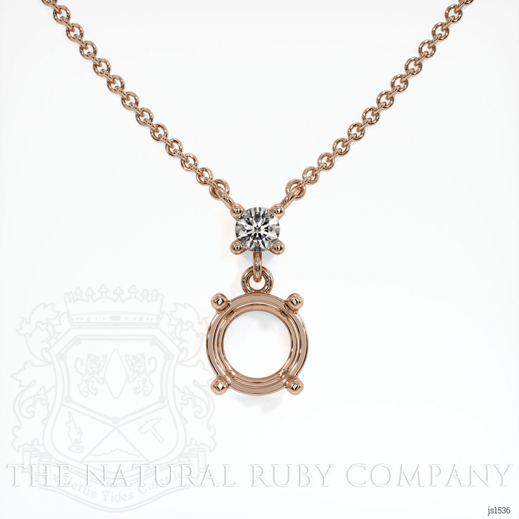 14K Rose Gold Accent Stones Necklace Setting