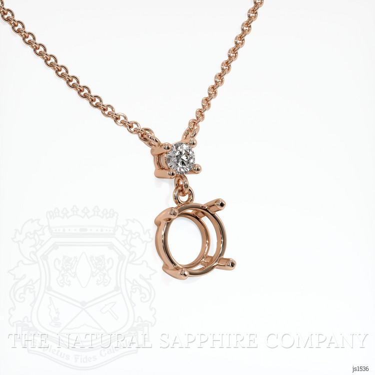 14K Rose Gold Accent Stones Necklace Setting