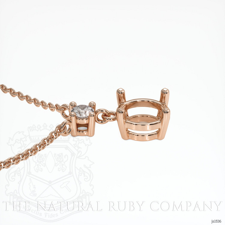 14K Rose Gold Accent Stones Necklace Setting