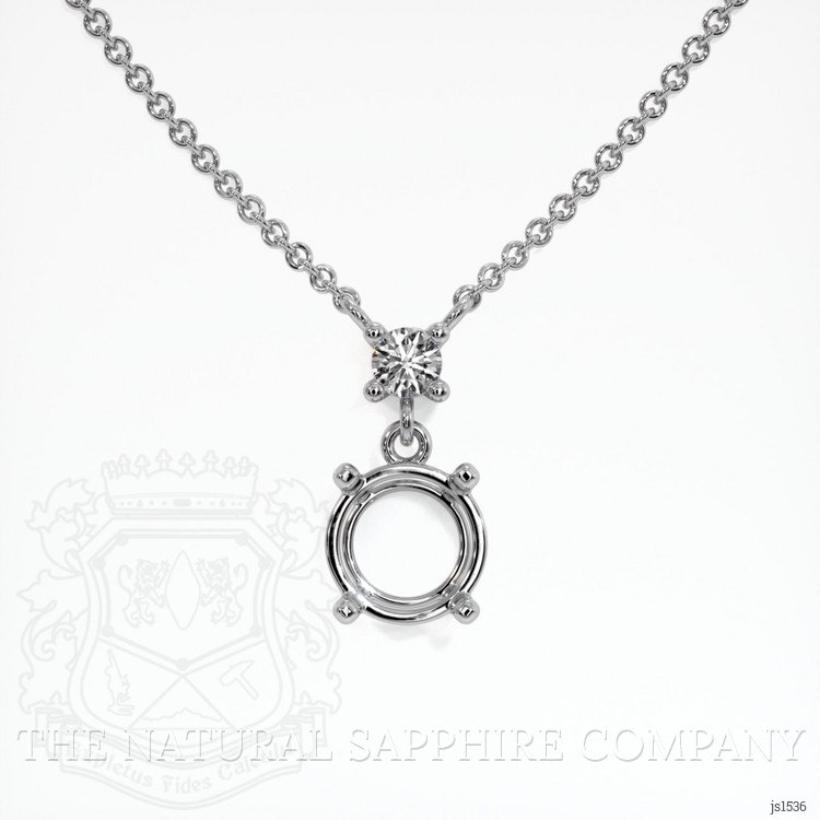 14K White Gold Accent Stones Necklace Setting