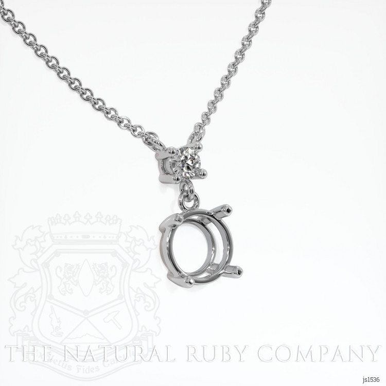 14K White Gold Accent Stones Necklace Setting