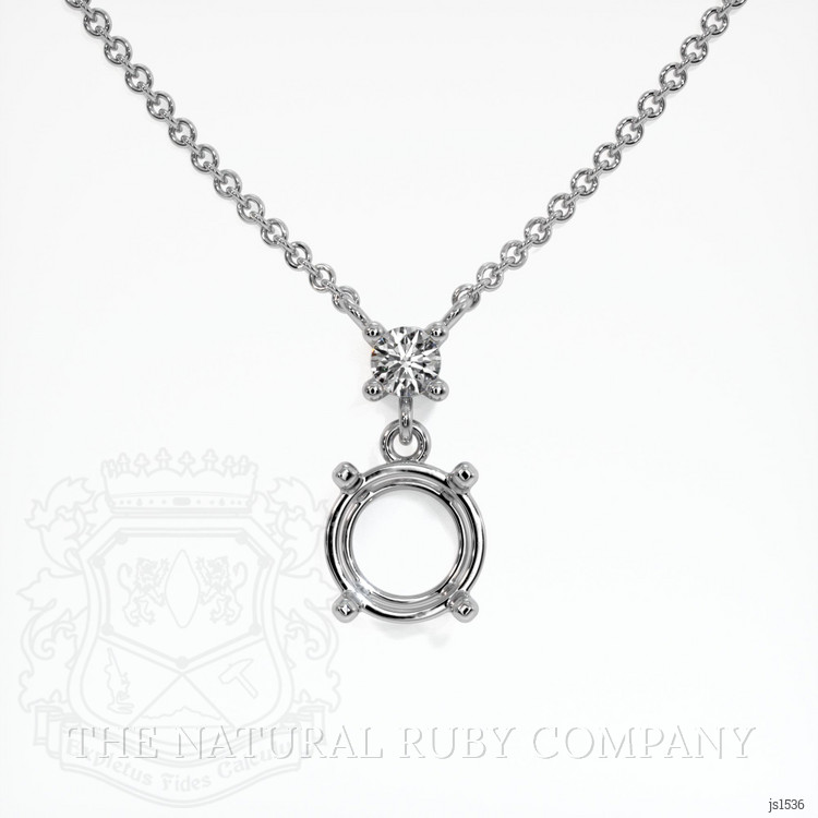 18K White Gold Accent Stones Necklace Setting