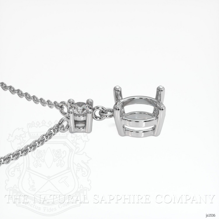 18K White Gold Accent Stones Necklace Setting