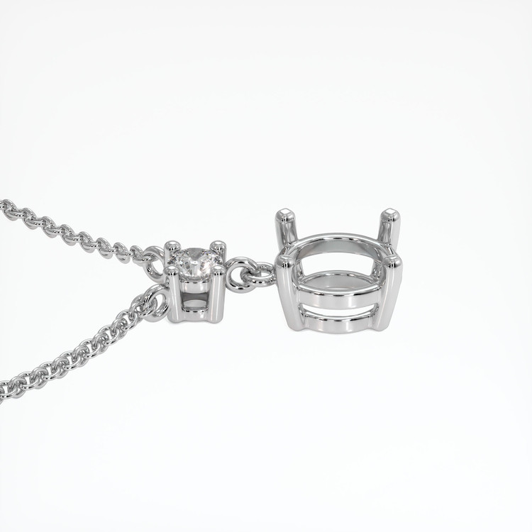 18K White Gold Accent Stones Necklace Setting