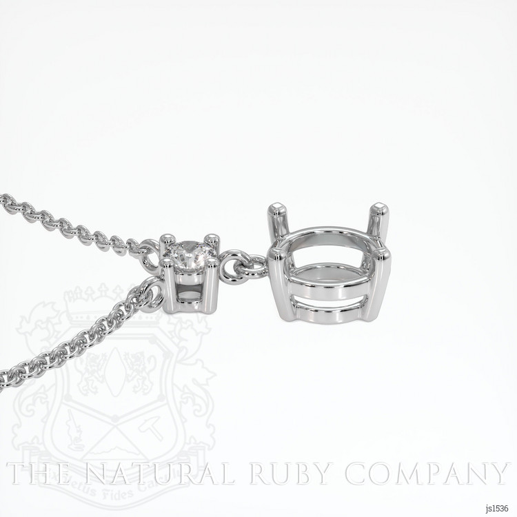 18K White Gold Accent Stones Necklace Setting