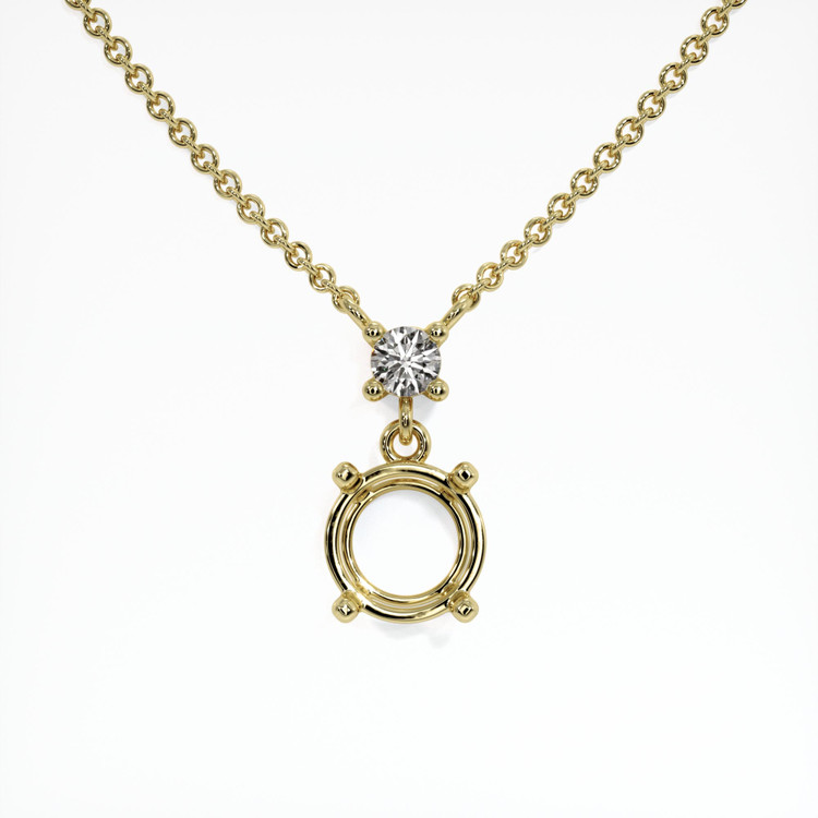 14K Yellow Gold Accent Stones Necklace Setting