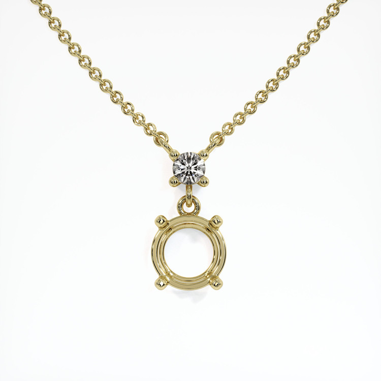 14K Yellow Gold Accent Stones Necklace Setting