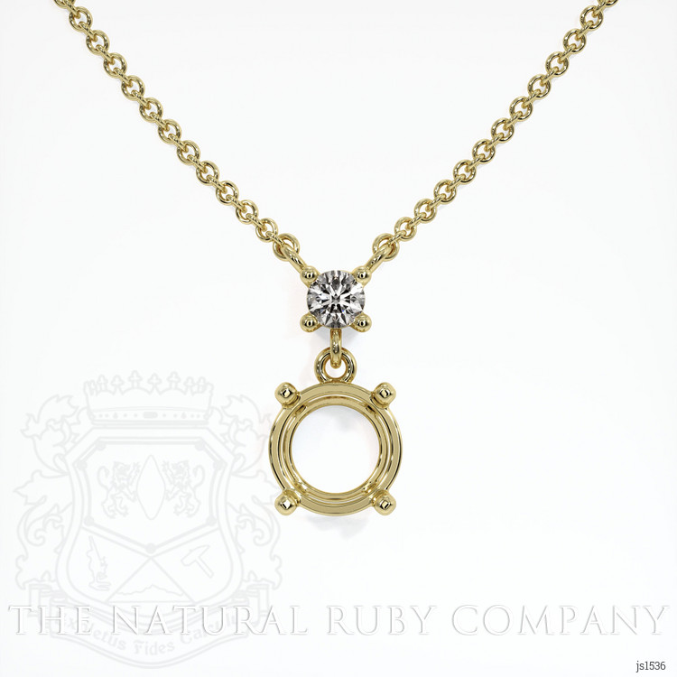 14K Yellow Gold Accent Stones Necklace Setting