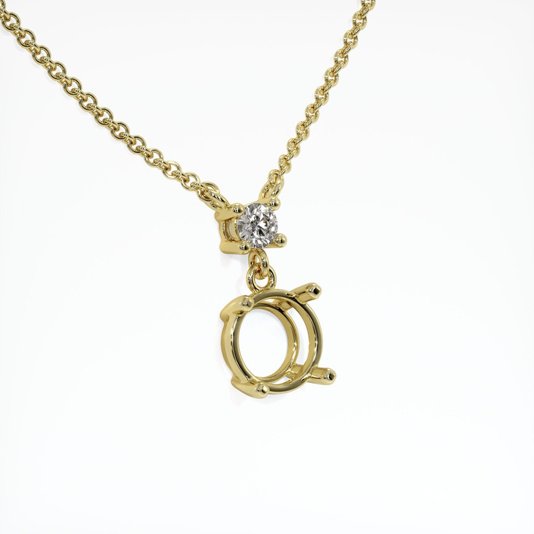 14K Yellow Gold Accent Stones Necklace Setting