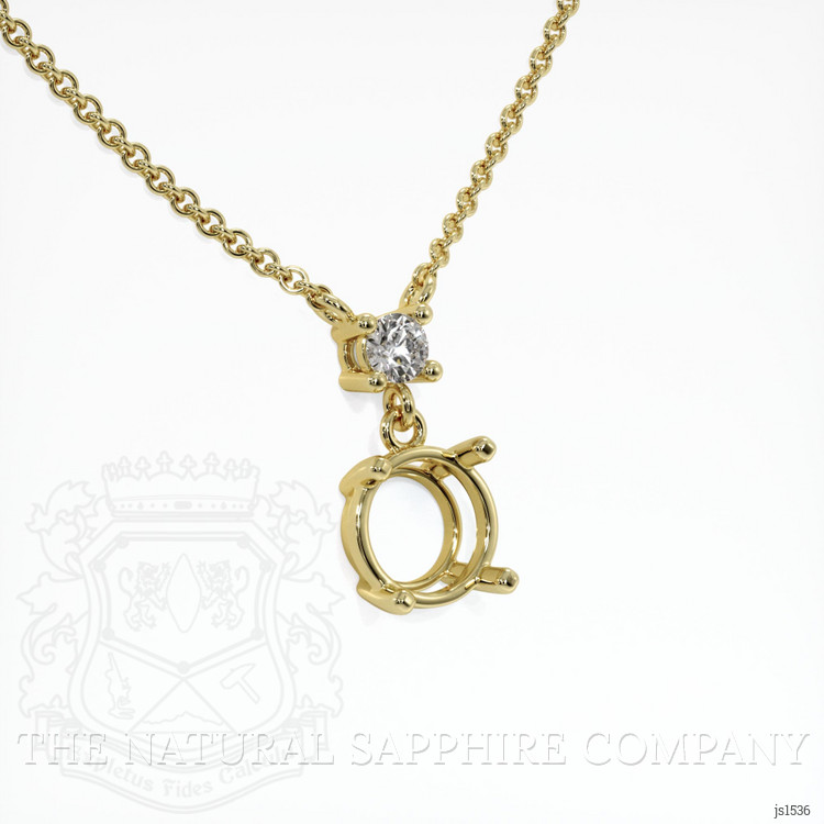 18K Yellow Gold Accent Stones Necklace Setting