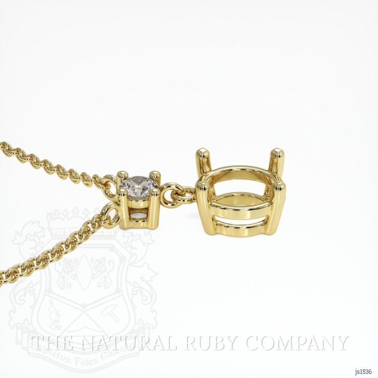 18K Yellow Gold Accent Stones Necklace Setting