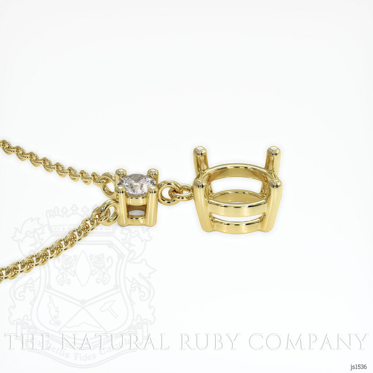 18K Yellow Gold Accent Stones Necklace Setting