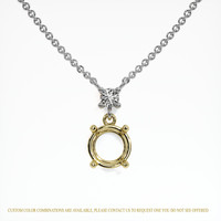 14K Yellow & White Accent Stones Necklace Setting Image