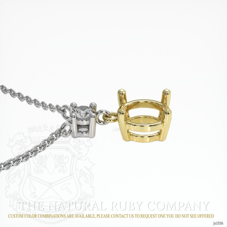 14K Yellow & White Accent Stones Necklace Setting