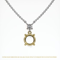 14K Yellow & White Accent Stones Necklace Setting Image