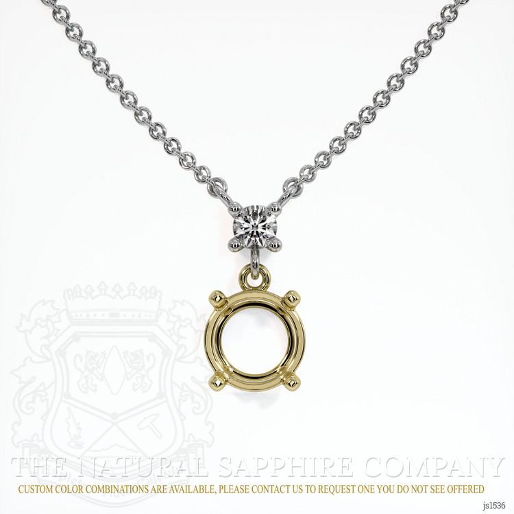 14K Yellow & White Accent Stones Necklace Setting