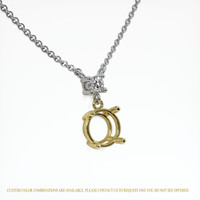 14K Yellow & White Accent Stones Necklace Setting Image