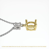 14K Yellow & White Accent Stones Necklace Setting Image