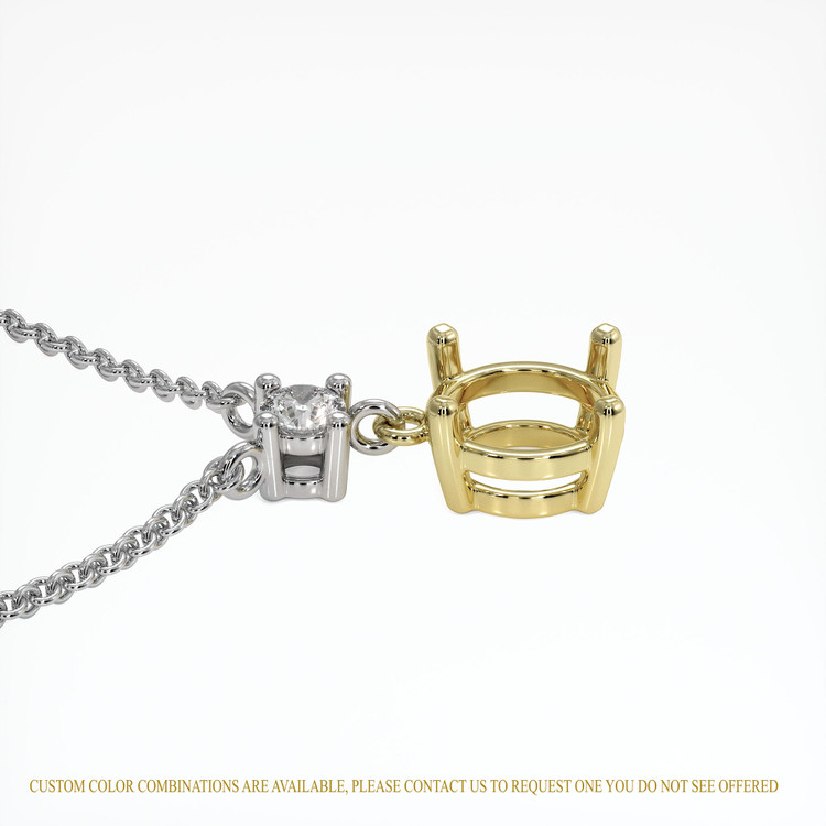 14K Yellow & White Accent Stones Necklace Setting
