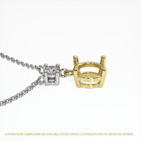 18K Yellow & White Accent Stones Necklace Setting Image