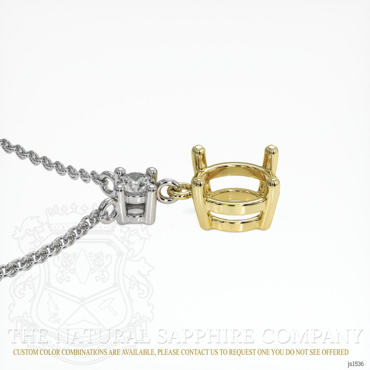 18K Yellow & White Accent Stones Necklace Setting