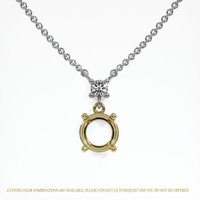 18K Yellow & White Accent Stones Necklace Setting Image