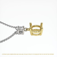 18K Yellow & White Accent Stones Necklace Setting Image
