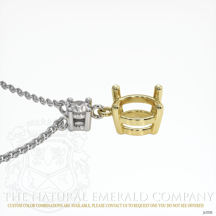 18K Yellow & White Accent Stones Necklace Setting