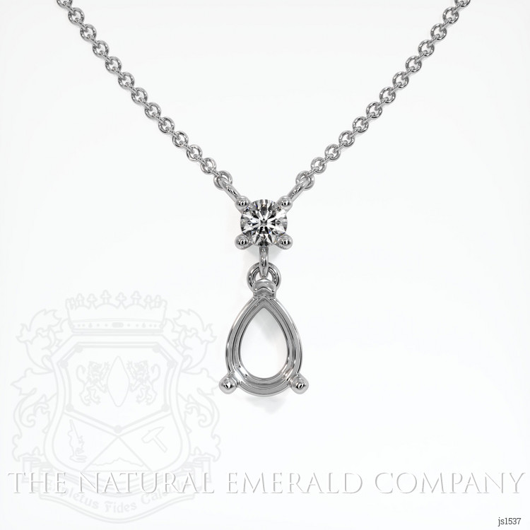 Platinum 950 Accent Stones Necklace Setting