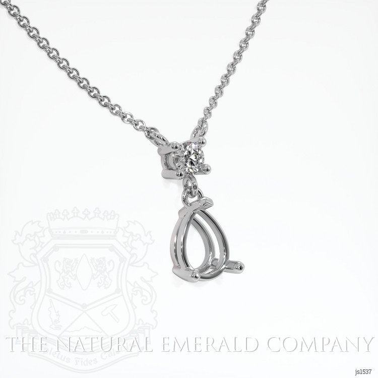 Platinum 950 Accent Stones Necklace Setting
