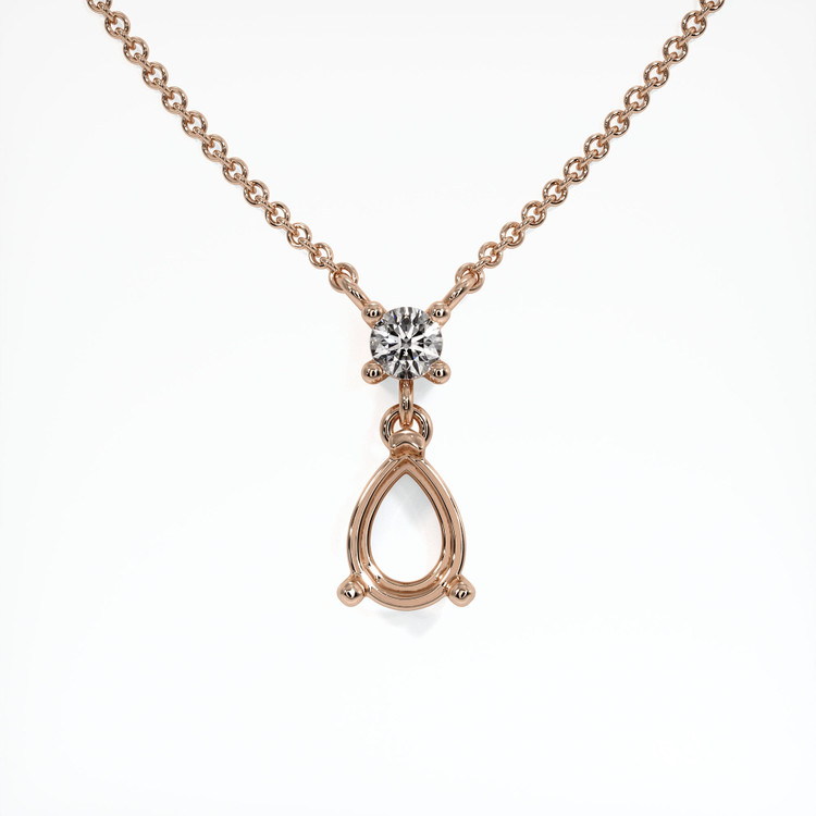 14K Rose Gold Accent Stones Necklace Setting