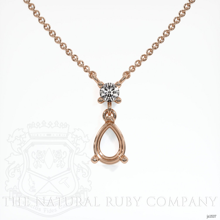 14K Rose Gold Accent Stones Necklace Setting