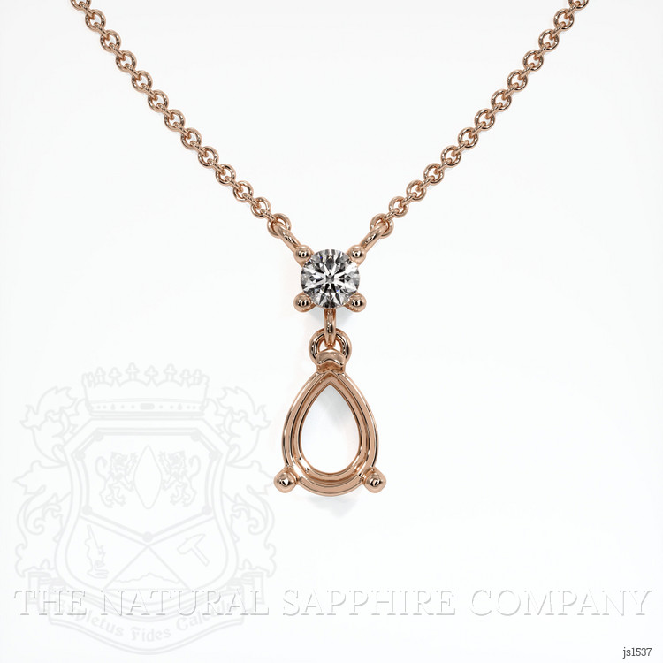 14K Rose Gold Accent Stones Necklace Setting
