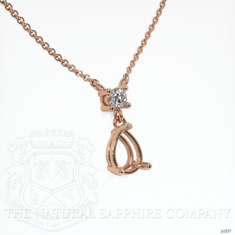 14K Rose Gold Accent Stones Necklace Setting