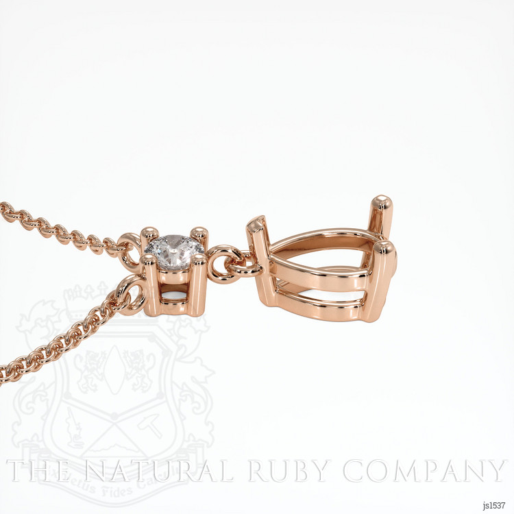 14K Rose Gold Accent Stones Necklace Setting