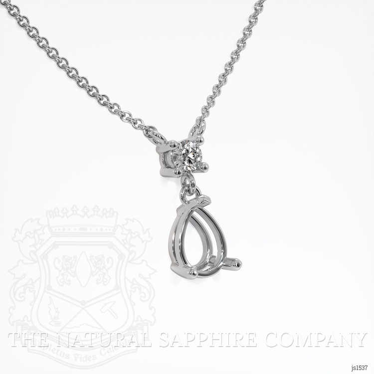 10K White Gold Accent Stones Necklace Setting