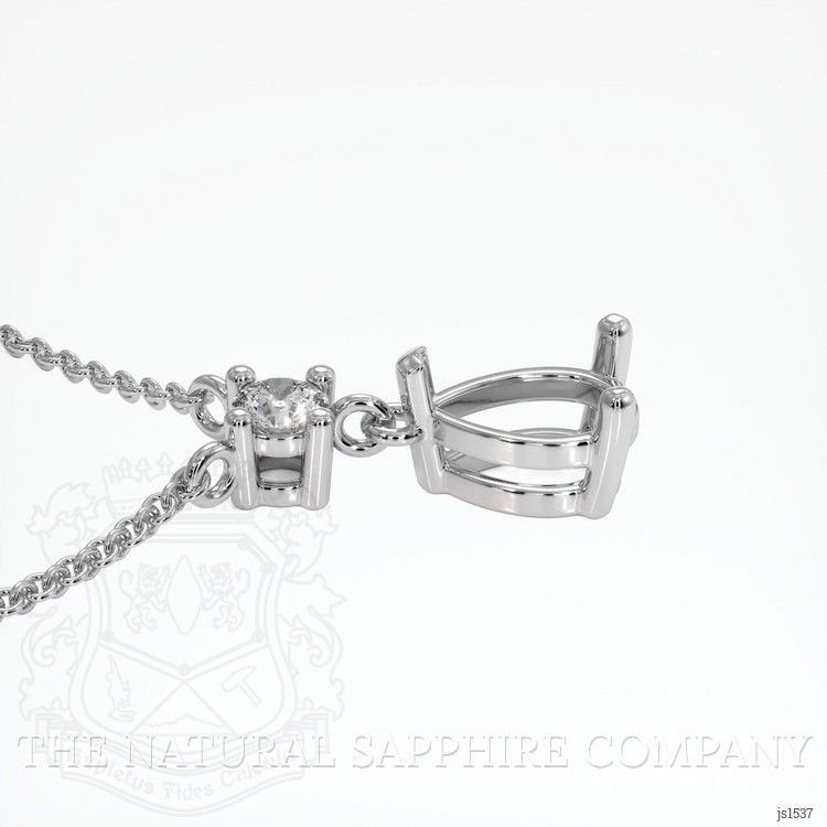 10K White Gold Accent Stones Necklace Setting