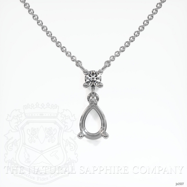 14K White Gold Accent Stones Necklace Setting
