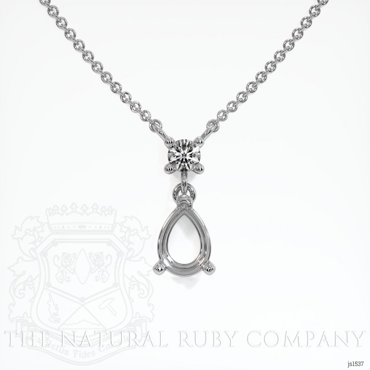 18K White Gold Accent Stones Necklace Setting