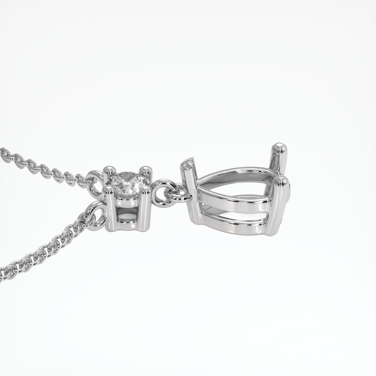 18K White Gold Accent Stones Necklace Setting
