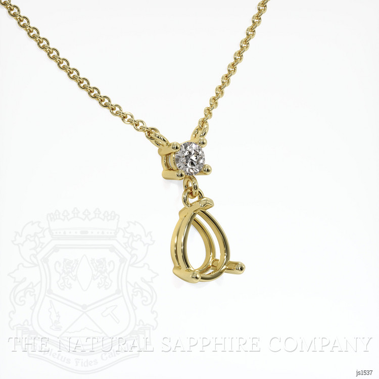 10K Yellow Gold Accent Stones Necklace Setting