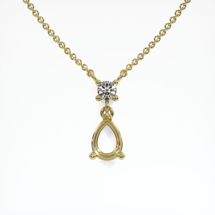 14K Yellow Gold Accent Stones Necklace Setting