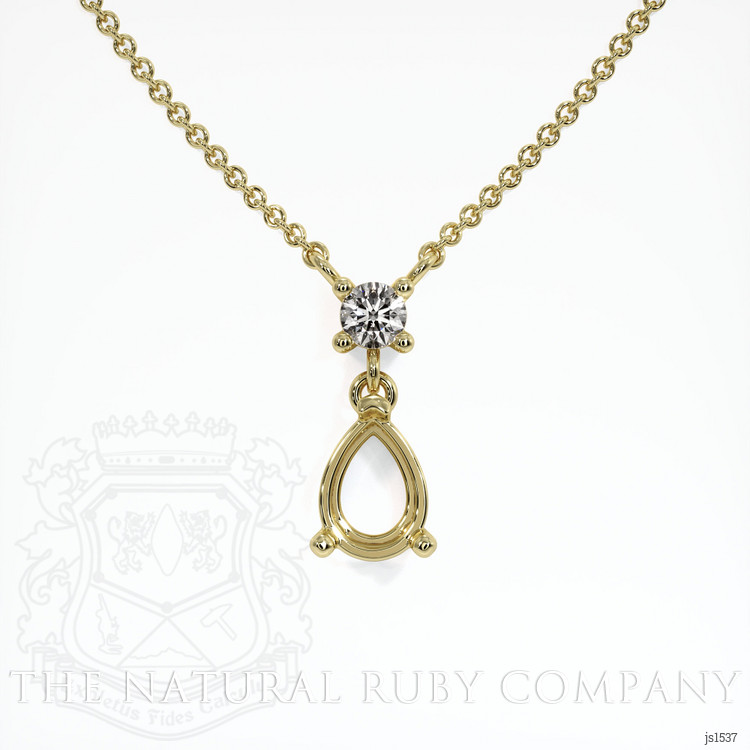 14K Yellow Gold Accent Stones Necklace Setting