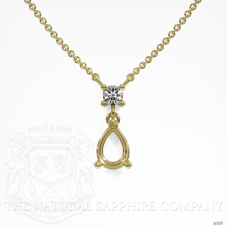 14K Yellow Gold Accent Stones Necklace Setting