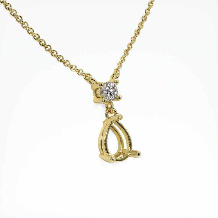14K Yellow Gold Accent Stones Necklace Setting